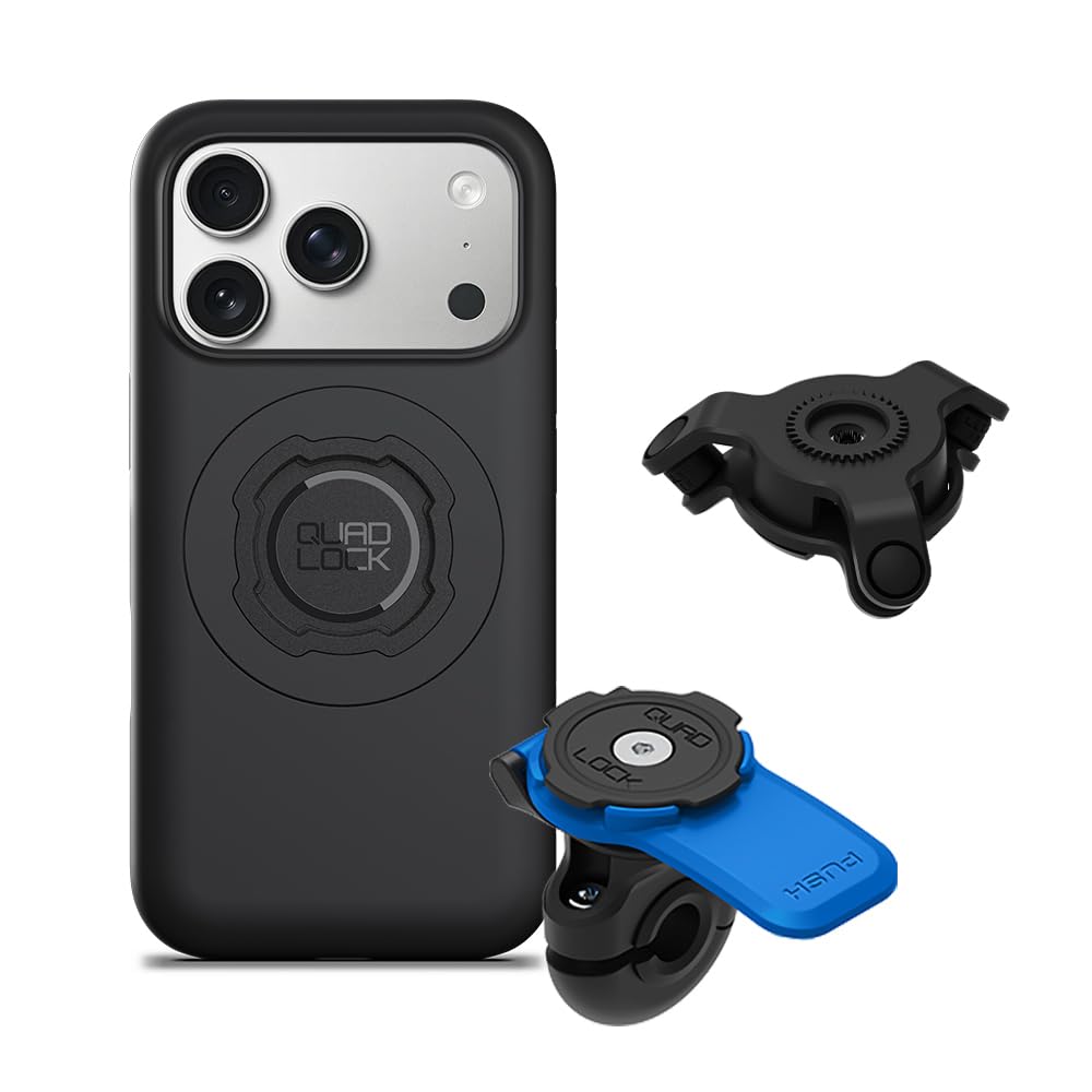 Quad Lock Lusterko Motocyklowe Uchwyt Telefonu z Amortyzatorem Drgań i iPhone 16 Pro MAG Etui