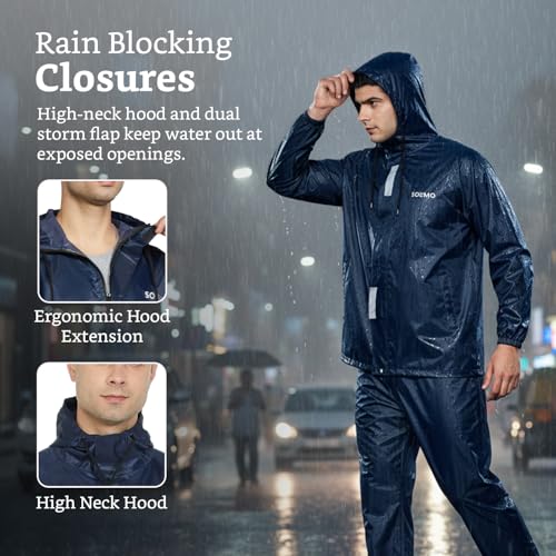 Image of Amazon Brand - Solimo Men's Polyester Water Resistant Casual Style Rain Coat