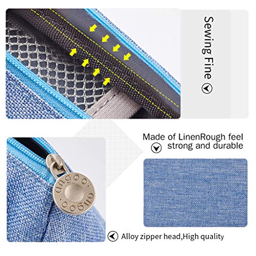 (Light Blue) - EASTHILL Large Capacity Coloured Linen Storage Pouch Marker Pen Pencil Case Stationer