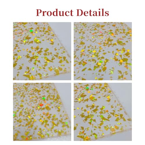 Image of TOEPODO Glitter Acrylic Sheet Irregular Glitter 1 /8 Thickness Sparkle Plastic Acrylic Panels for Laser Cutting Engraving DIY Crafts /Home Deco (3, Blue+Gold+Sliver, 8x12 Inch)