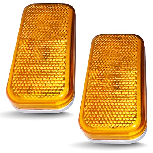 Command Electronics OEM 12V Modern Incandescent RV & Trailer Clearance Light – Made in USA – Amber, White Base – 2-Pack