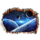 HERRA 3D Planet Universe Galaxy Outer Space Wall Decal Spacecraft Astronaut Wall Stickers, Peel and
