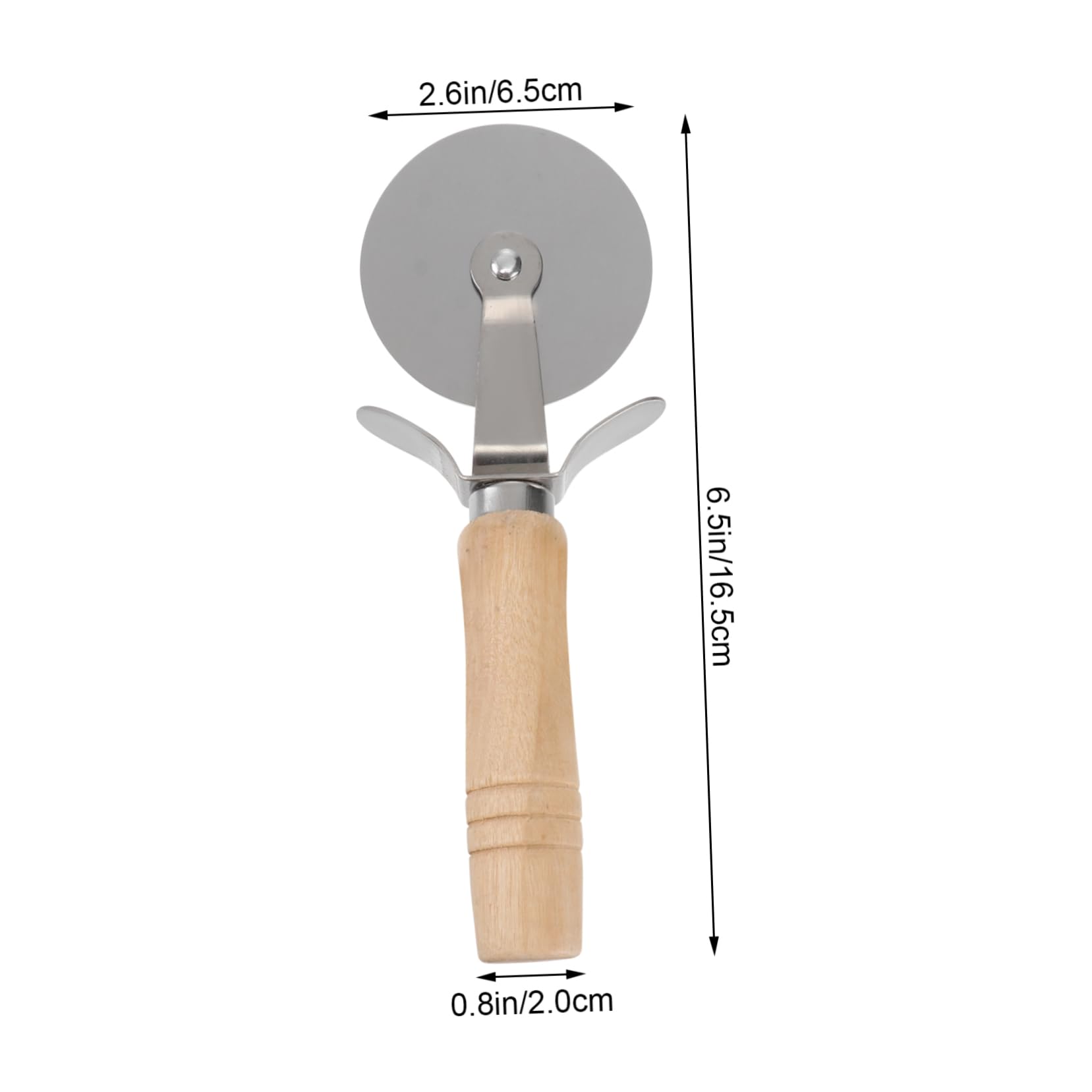 Mikinona Wooden Handle Pizza Cutter Wheel Ergonomic Kitchen Tool for Pizza Pancakes Pies Non Stick Easy to Clean for Home Restaurants Bars
