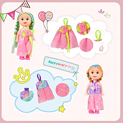 Jing Show Bussiness 10 Sets Doll Clothes For 3 Inch Mini Doll ，Include 10 Pieces Girl Mini Dolls, 10 Sets Handmade Doll Clothes And 10 Pairs Of Doll Shoes #TOP3
