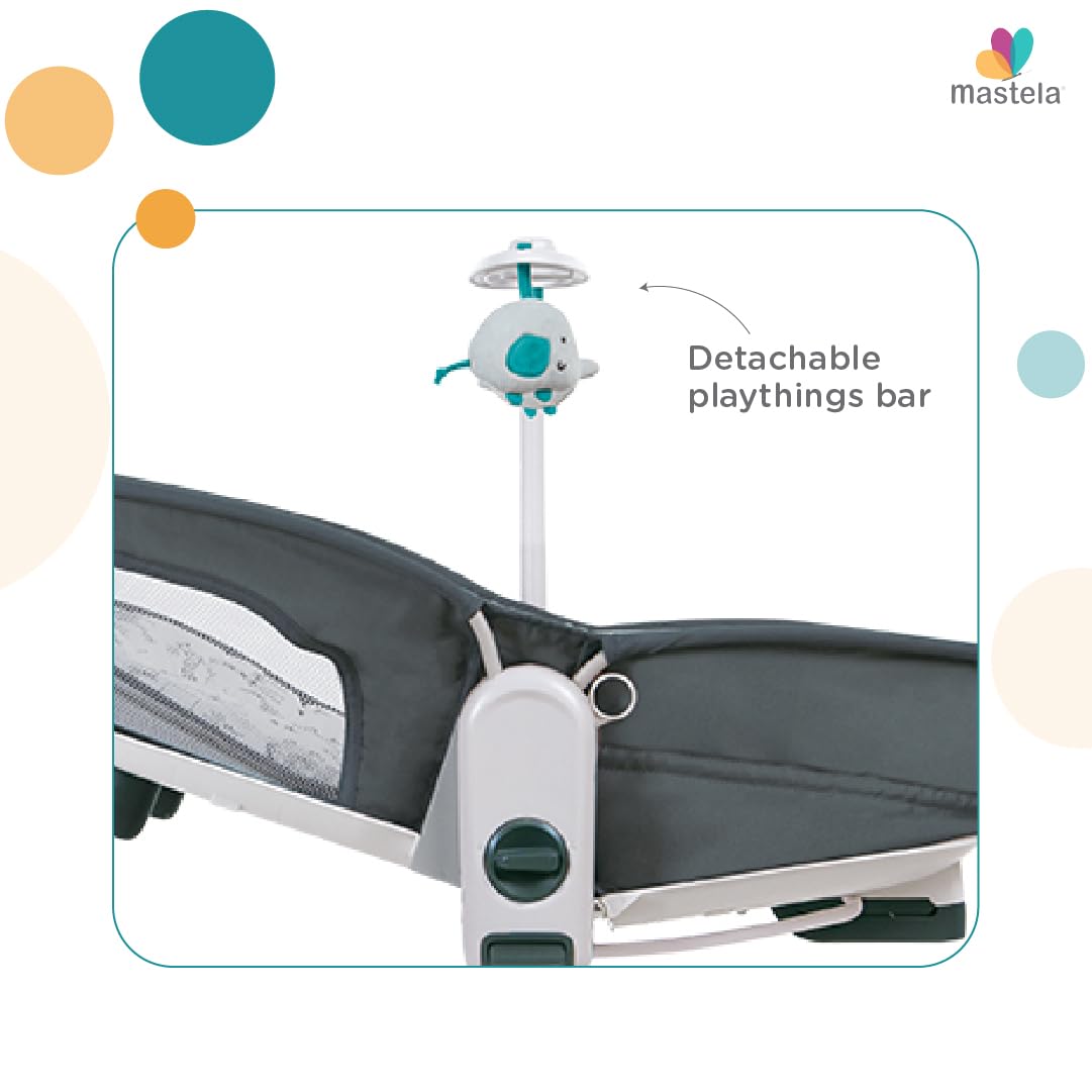 Mastela 6 in 1 Multi-Function Bassinet with 3 Point Harness and 3 Height Adjustment Removable Music and Vibration Unit - Image 5 thumbnail