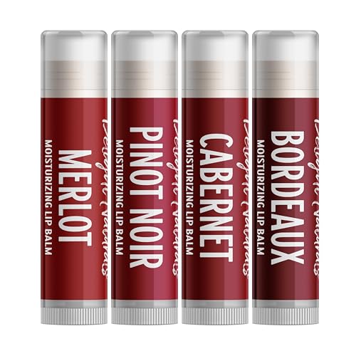 Delight Naturals 'Wine Cellar' Red Wine Lip Balm Gift Set - Merlot, Pinot Noir, Cabernet, and Bordeaux
