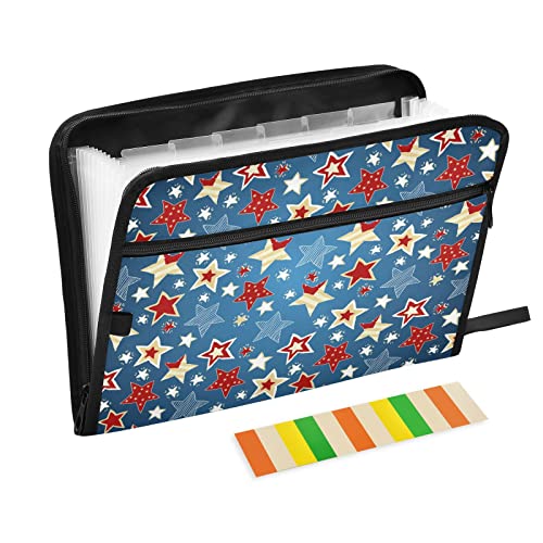 American Stars Flag Expanding File Folder For Documents A4 Letter Size Accordion File Organizer With Tabs 13 Pockets For Receipt Desk School Filing Cabinet #TOP2