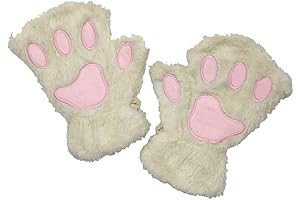 Cozy White Paw Gloves for Winter Warmth