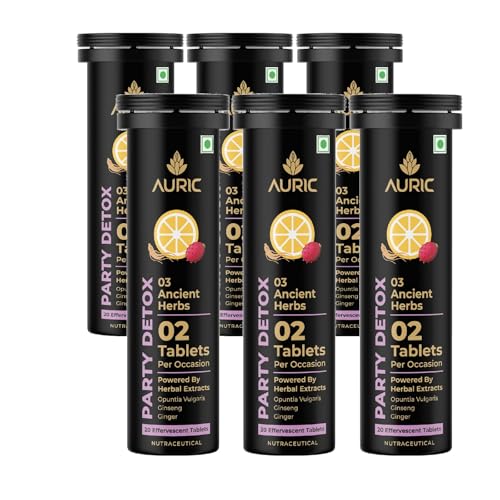 Image of Auric Party Detox Effervescent Tablet - Drop, Fizz & Drink - 120 Tablets