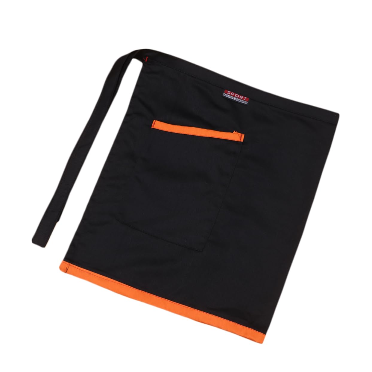 BEBEMOKO Waiter Apron Mens Grilling Apron Cafe Apron Short Apron Chef Waitress Half Apron Waiter Serving Apron Unisex Apron Grill Apron for Men Waist Apron Short Aprons with Pockets Orange