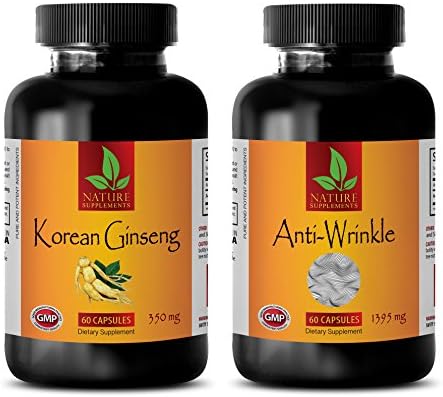 Energy Essential - Korean Ginseng – Anti - Wrinkle - Combo - Grape Seed Capsules - 2 Bottles (60+60 Capsules)