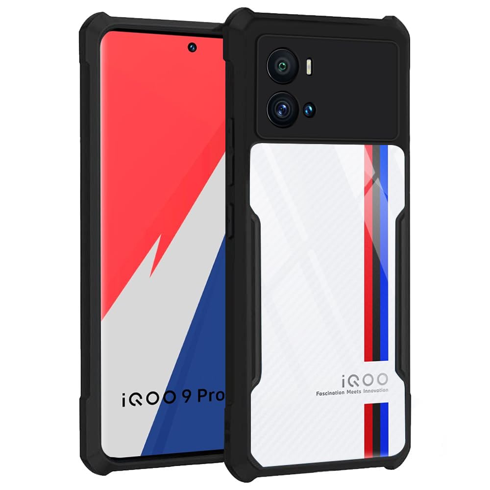 TheGiftKart Shockproof Crystal Clear Back Cover Case for iQOO 9 Pro 5G | 360 Degree Protection | Protective Design | Transparent Back Cover Case for iQOO 9 Pro 5G (PC & TPU, Black Bumper) (B0CW6J5X3Q) Amazon Price History, Amazon Price Tracker