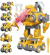 Amazon | FlyCreat 変形ロボット 5 in 1 建設車両 ロボッ車セット