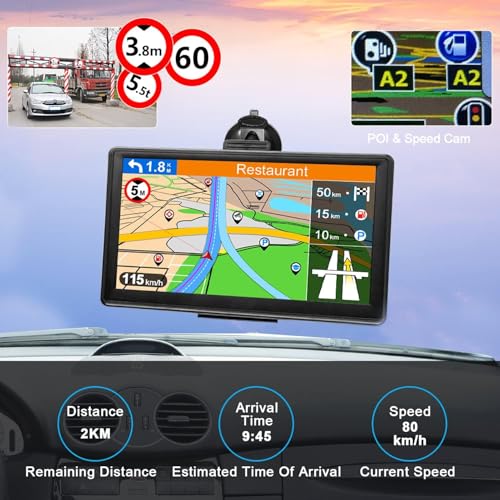 GPS Navigator for Car with Latest 2026 Map Free Update, 7" Car GPS Navigation System for Truck Commercial Drivers, with Voice Turn Guidance, Red Light Speedcam Warning, POI/Zip Search, 7 Vehicles, FM - Image 3