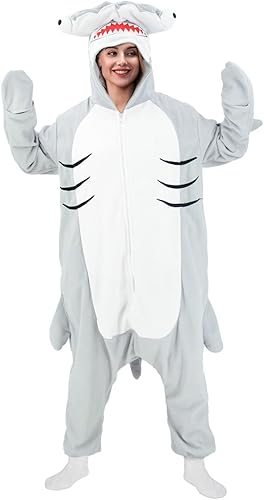 Miniatura 2 de LZBXBXDA Pijama de tiburón de martillo para adultos disfraz de animal para Halloween ropa para el hogar para hombres y mujeres
