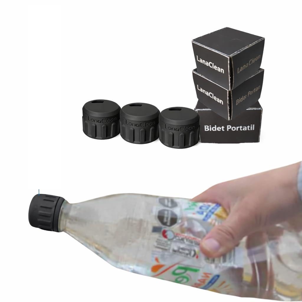 Portable Bidet Pack of 3 Organic Hygiene Intimate Postpartum Perineal Cleaning Personal Travel Camping Black