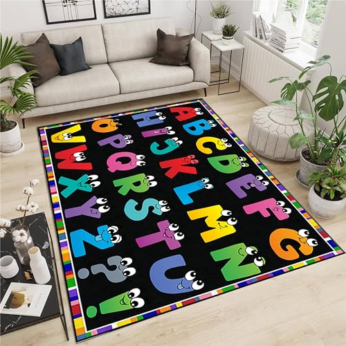 Tapete infantil decorativo con letras educativas 6x8ft miniatura 2