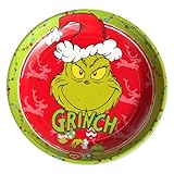 The Grinch – Weihnachtsteller Rot Ø 26 cm aus robustem Eisenblech – Humorvoller Keksteller für Plätzchen, Kekse, Gebäck & Süßigkeiten – Weihnachtsdeko Servierteller für die Adventszeit & Weihnachten