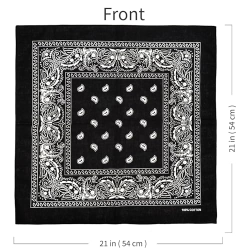 100% Cotton Bandanas, 21 x 21 inches, Set of 63