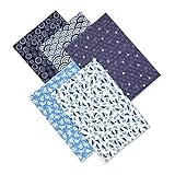 cankeri 手ぬぐい 小紋柄 5枚セット 季節柄-夏 （ほつれない加工済）