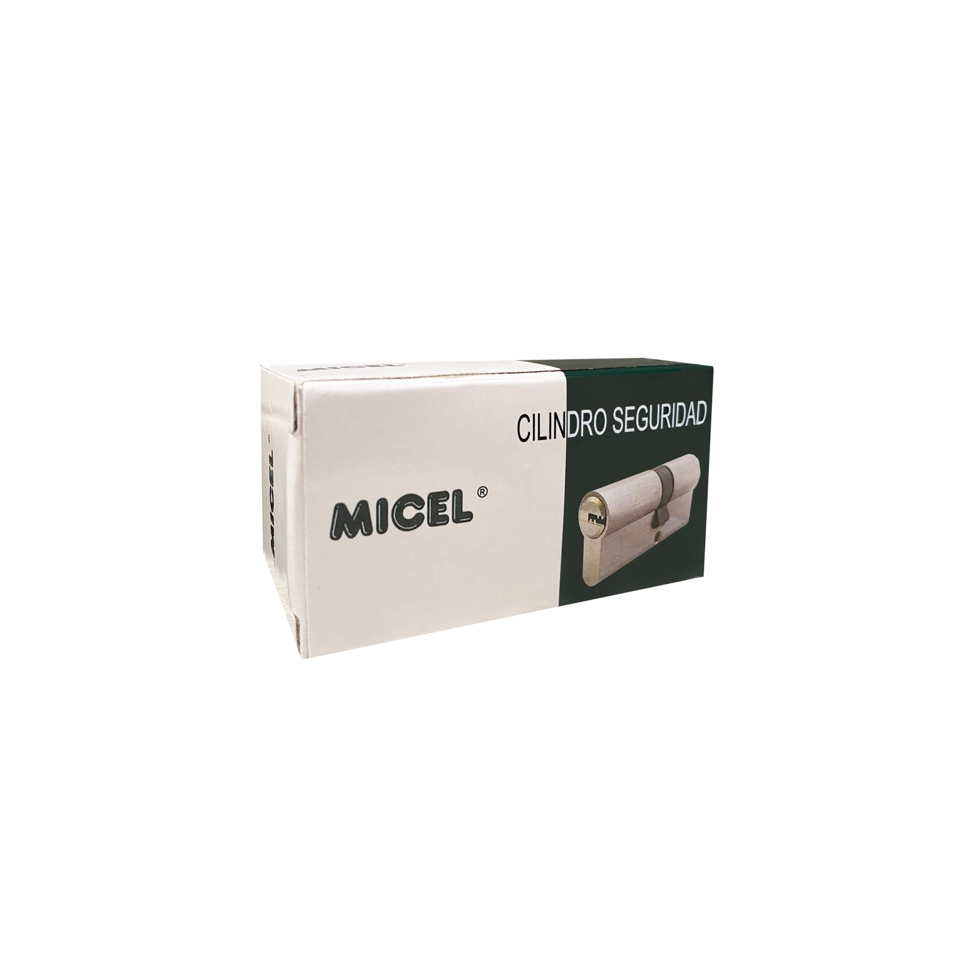 MICEL - 13096 - Cylindre de sécurité, profil européen, à came longue, décalé 40 x 80, avec clés, finition nickel, argenté, 120 x 17 x 33 mm