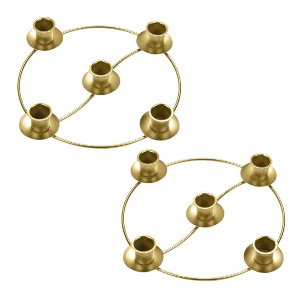 CTRLZS Advent Wreath Candle Holder for 5 Candles- Round Design, 2pcs Set for Christmas Decorations