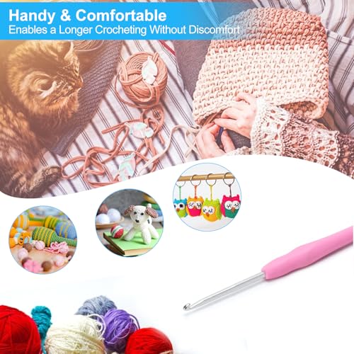 Image of Vodiye 10PCS Crochet Hooks, Professional Extra Long 3.0mm, Ergonomic Handle, Crochet Needle for Beginners and Experienced Lovers