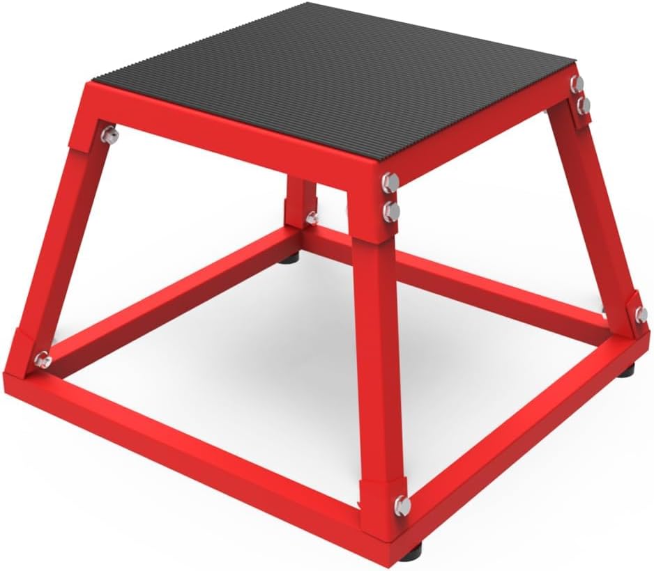 Steel Plyometric Platform and Jumping Box, Anti-Slip Exercise Step Up Box for Strength and Conditioning Training, Durable Home Gym Plyo Box