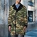 Meaudiwes Fashion Warm Overcoat Double Breasted Trench Coat Lightweight Jacket Windbreaker Green Camouflage Army Camo