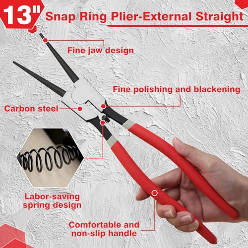 image for LEONTOOL 13-Inch Snap Ring Plier Heavy Duty External Circlip Pliers St