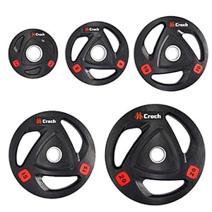 Croch Discos Pesas Musculacion Gimnasio Placa de Peso olímpica estándar con Orificio de 51mm 2,5KG 5KG 10KG 15KG 20KG