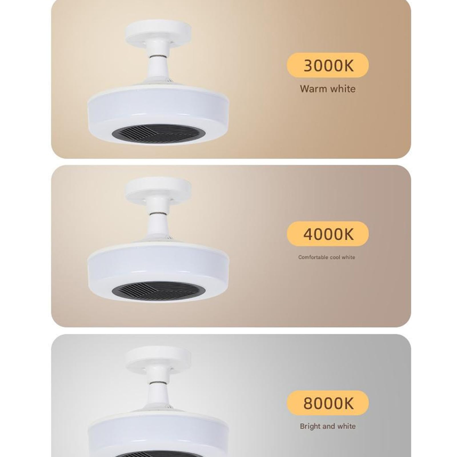 ljhnba Lampada da soffitto a LED per bagno, apparecchio illuminazione integrato con ventola scarico del riscaldatore per camera da letto, dispositivo ventilazione calda domestica, luce del
