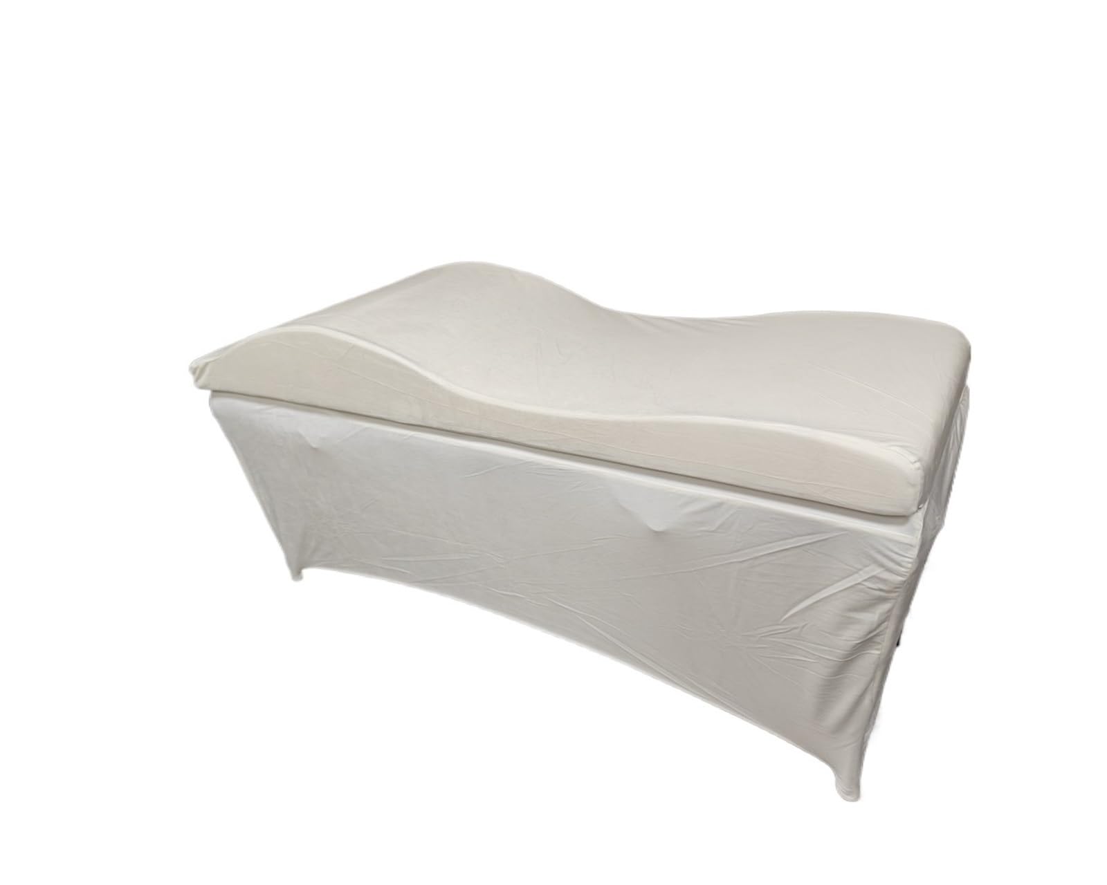 Curved Mattress Bed Topper Beauty Salon Curved Extension Lash Bed Topper Velvet Massage Table Eyelash Mattress for 180 * 60cm(White set)