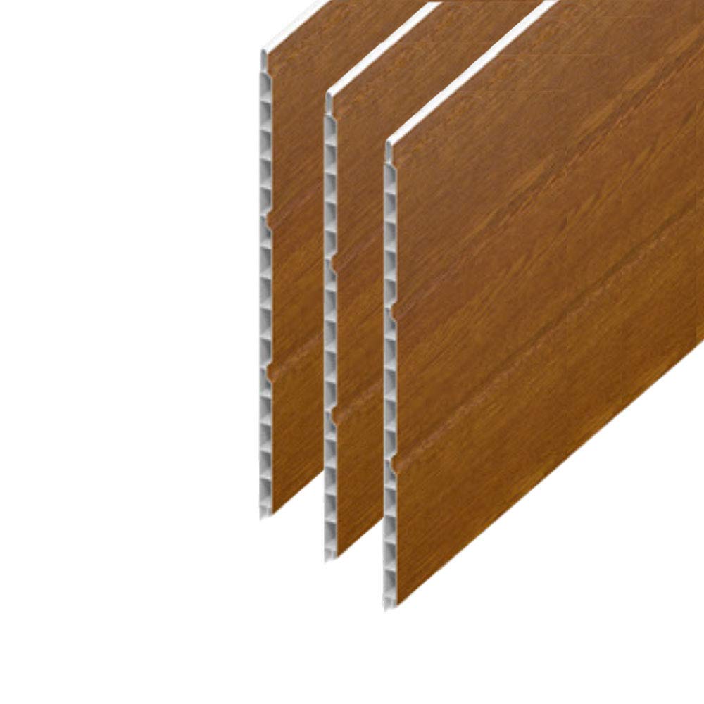 Vp Golden Oak Upvc Hollow Soffit Cladding Panels - Plastic Soffit Board - 5 Metre Length X 300Mm Wide X 3 Length Pack