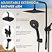 Ryamen Dual Shower Head Combo, 8'' High Pressure Rain/Rainfall Shower Head with Handheld Spray, 6 Settings Handheld Showerhead, 15