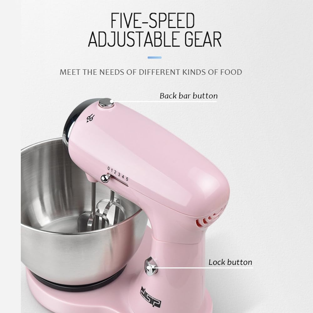 Impastatrice verticale, impastatrice per pasta multifunzionale in acciaio inox – 5 velocità, 350 Watt, ciotola da 3,2 litri – Impastatrice salvaspazio