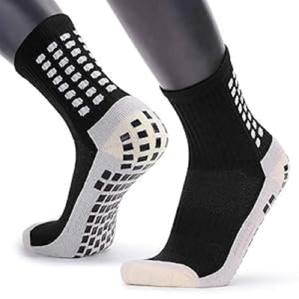 wall love Athletic Sport Anti-slip Socks for Men Women, Crew Length Non-slip Rubber Grip Thicken Cushion socks for footballers, Rugby, Cricket, Yoga, Badminton, Baseball, Sports-picture-24