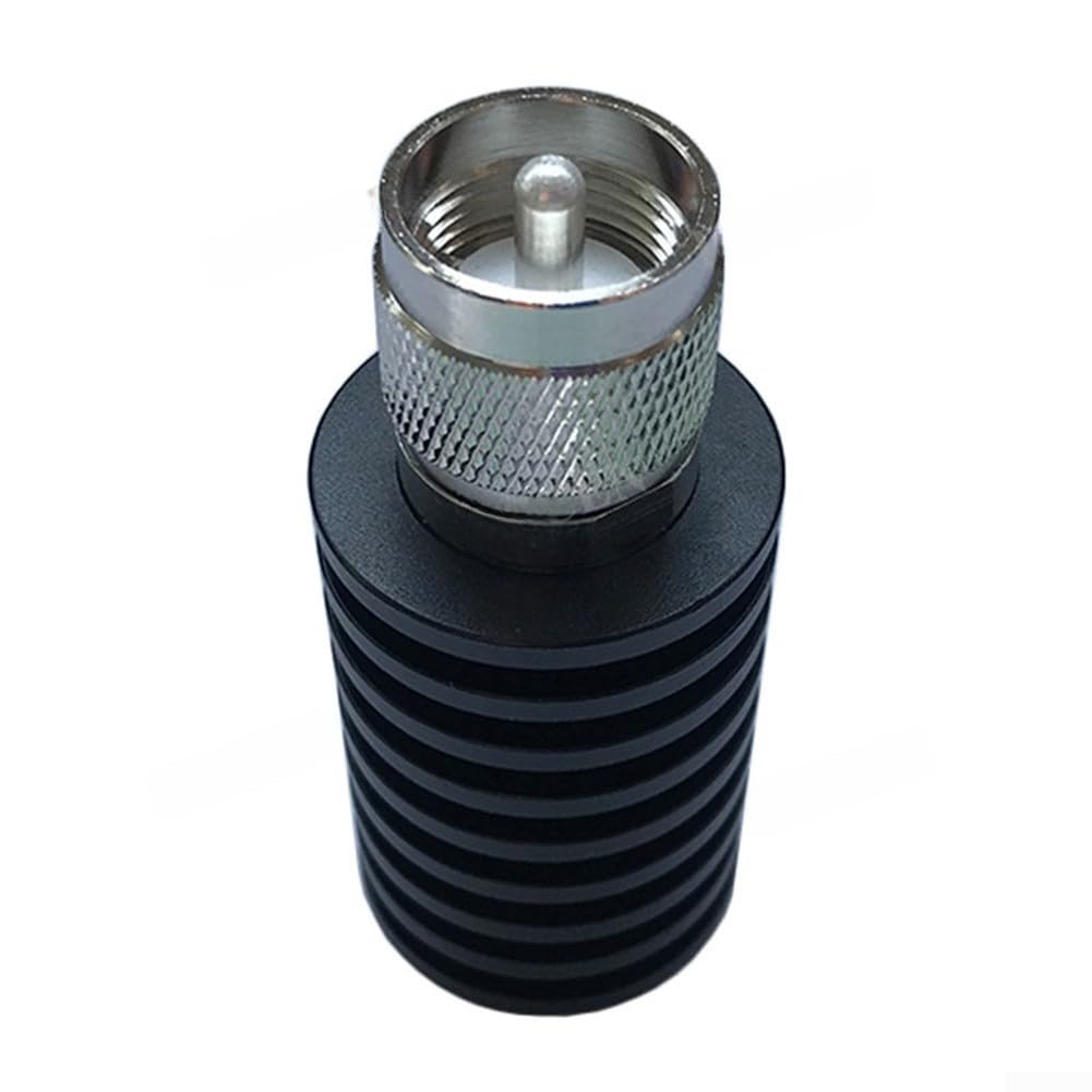 Charge factice coaxial UHF RF 25 W 50 Ohm CC à 1 GHz terminaison en acier inoxydable avec connecteur mâle PL259 pour test d'antenne radio Noir