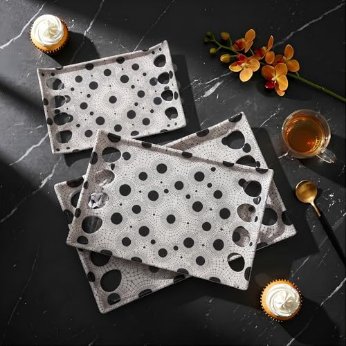 Image of U.P.C Tray Set for Serving /Serving Tray Set of 3 / Premium Printed Tray for Serving /Multi-Use Nashta Plate (Small, Medium & Large)
