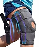 Sparthos Hinged Knee Brace - Open Patella Design with Dual Metal Side Stabilizers - Heavy Duty Knee Support for Men and Women - Stability and Compression for Running and Knee Discomfort (Large)