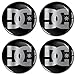 Biomar Labs® 4 x 60mm Adhesivo Negra Pegatinas DC para Tapas de Rueda de Centro Tapacubos para Coche A 8560
