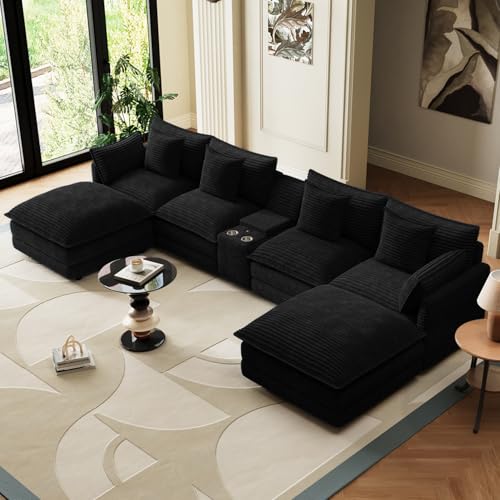 143" Oversized Modular Sectional Sofa U Shaped Cloud Couch Modern