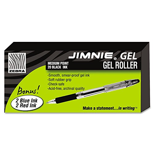 Bolígrafo Gel Zebra Jimnie Pack 24 piezas Tinta Negra miniatura 1