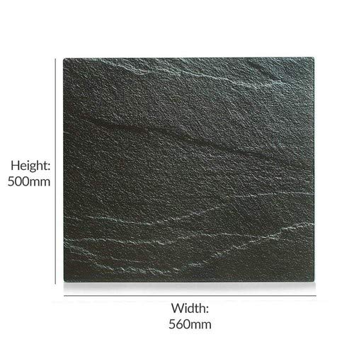 Zeller 26289 Herdblende-/Abdeckplatte Schiefer, Glas, anthrazit, 56 x 50 x 0.78 cm
