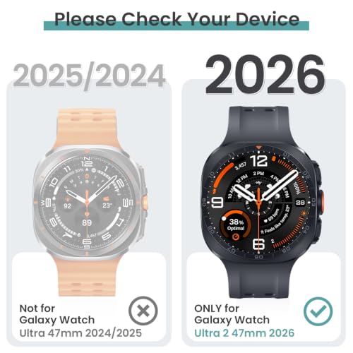 Image of Tensea 5+5PCS for Samsung Galaxy Watch Ultra 2 47mm Screen Protector & Case | Hard PC Bumper / HD Anti-Fog Tempered Glass Protective Film Accessories, Face Cover Set for Women Men