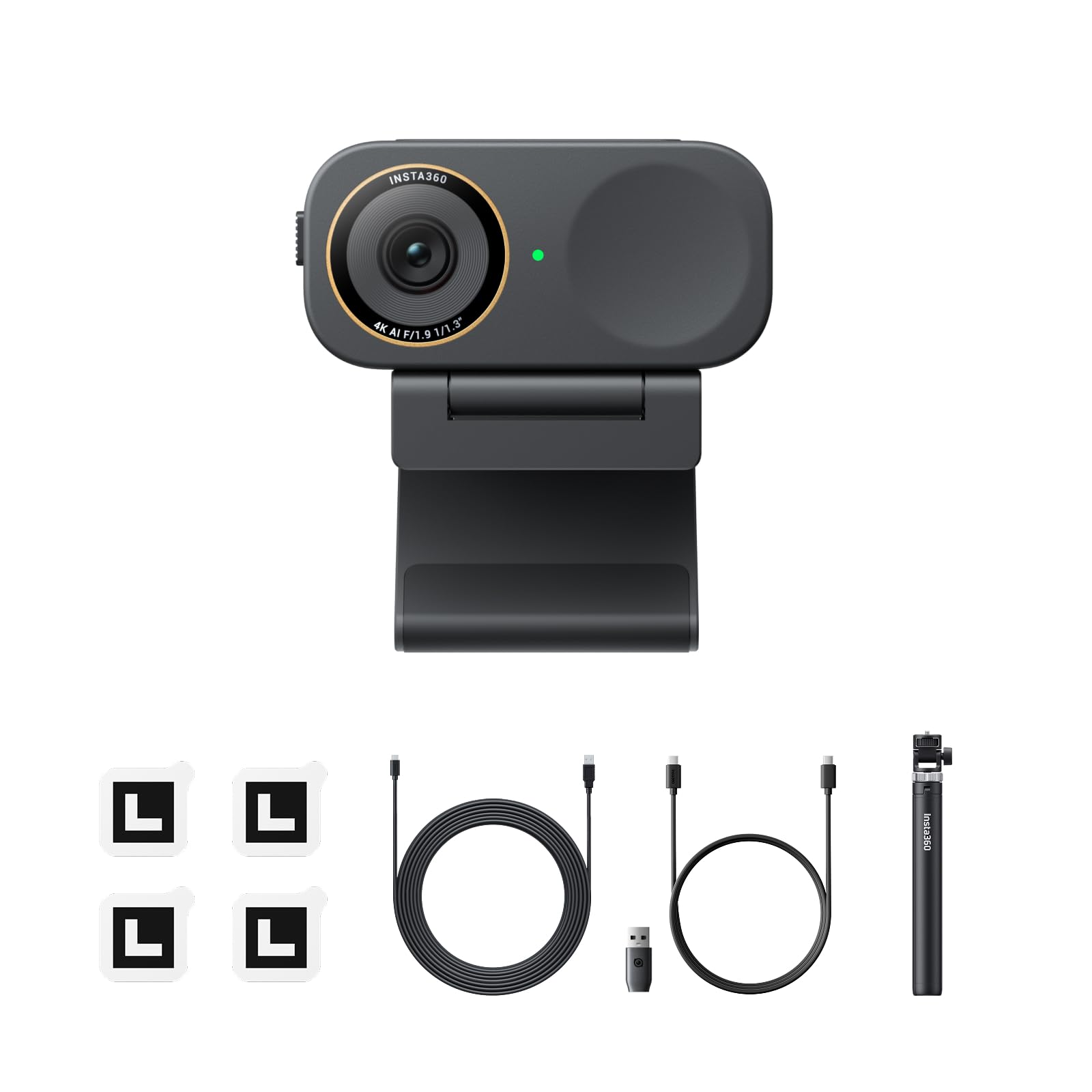 Insta360 Link 2C Pro Creator Bundle – 4K Webcam for PC/Mac, 1/1.3” Sensor, Low-Light, Auto Framing, HDR, Directional Noise-Canceling Mics, Supports Stream Deck, Zoom, Teams, Twitch for Streaming