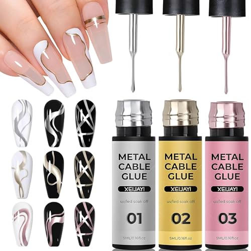Vernis à ongles miroir métallique 3 couleurs, très réfléchissant, gel métallique nail art