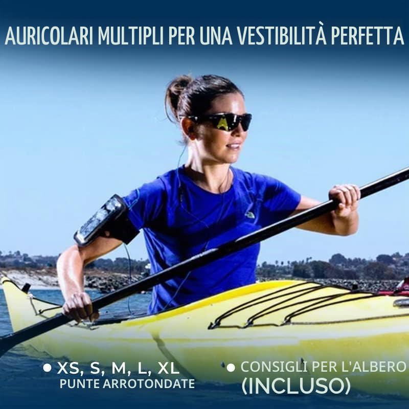 H2O Audio Auricolari Nuoto, Cuffie Nuoto Musica, Cuffie Subacquee, Mp3, Blu