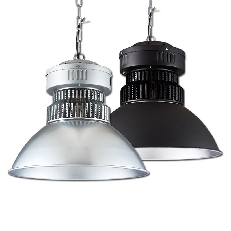 Fengyan Lighting, 2 sztuk/partia lampa przemysłowa LED AC220V warsztat magazyn oświetlenie fabryczne Pitch lampa wisząca sufitowa oświetlenie fabryczne(Black with chain,200W)
