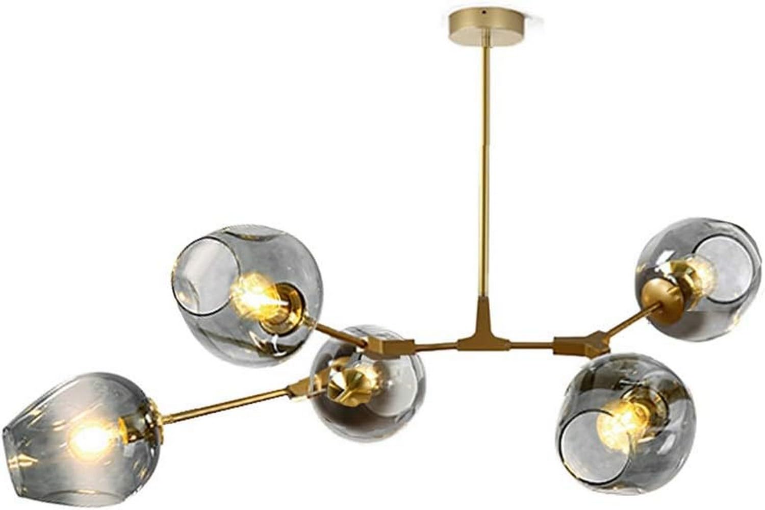 Suspension salle à manger lustre moderne en métal noir réglable 8 branches E26